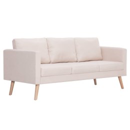 SOFA 3-OSOBOWA MATERIAŁOWA KREMOWA