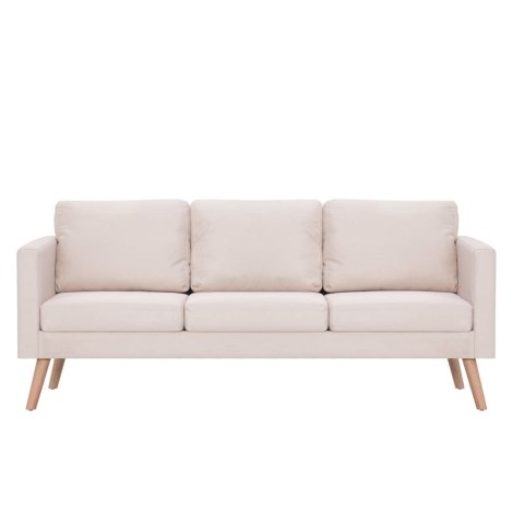 SOFA 3-OSOBOWA MATERIAŁOWA KREMOWA