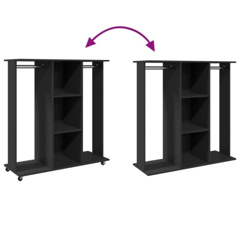 SZAFA NA KÓŁKACH CZARNA 102X38X110CM