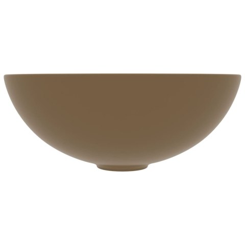 UMYWALKA ŁAZIENKOWA CERAMICZNA MATOWA KREMOWA OKRĄGŁA