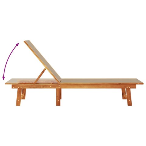 LEŻAK OGRODOWY TAUPE LITE DREWNO AKACJOWE I TEXTILENE