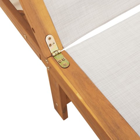 LEŻAKI 2 SZT. SZARE LITE DREWNO AKACJOWE I TEXTILENE