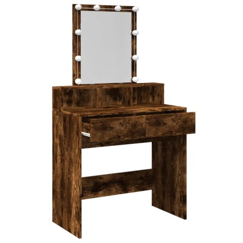 TOALETKA Z OŚWIETLENIEM LED PRZYDYMIONY DĄB 80X41X144,5CM