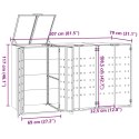 OBUDOWA NA 3 KOSZE NA ŚMIECI SZARA 207X79X117CM STAL