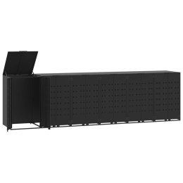 OBUDOWA NA 6 KOSZY NA ŚMIECI CZARNA 414X79X117CM