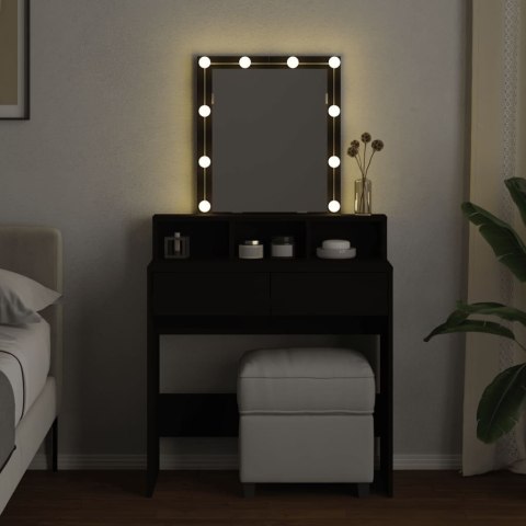 TOALETKA Z OŚWIETLENIEM LED CZARNA 80X41X144,5CM
