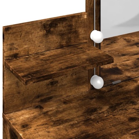 TOALETKA Z OŚWIETLENIEM LED PRZYDYMIONY DĄB 100X40X130CM