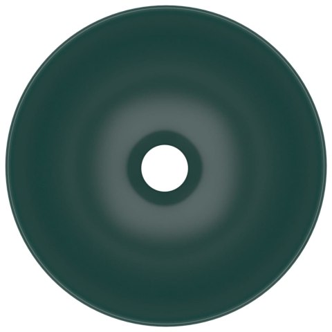 UMYWALKA ŁAZIENKOWA CERAMICZNA CIEMNOZIELONA OKRĄGŁA