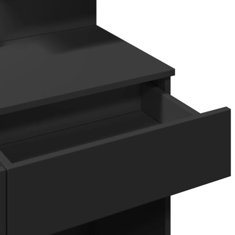 TOALETKA Z OŚWIETLENIEM LED CZARNA 100X40X130CM