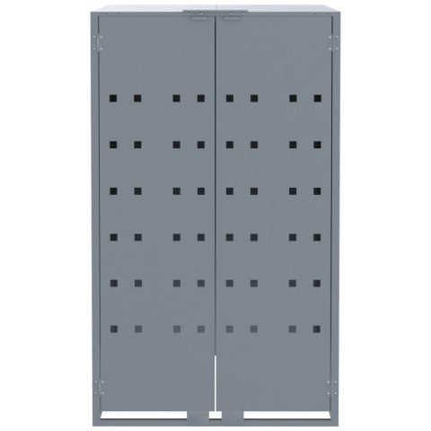 OBUDOWA NA 2 KOSZE NA ŚMIECI SZARA 138X79X117CM STAL