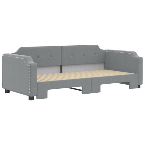SOFA ROZSUWANA JASNOSZARA 90X200CM TKANINA
