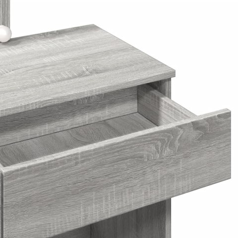 TOALETKA Z OŚWIETLENIEM LED SZARY DĄB SONOMA 100X40X130CM