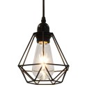 LAMPA SUFITOWA DIAMENTOWE KLOSZE CZARNA 3 ŻARÓWKI E27