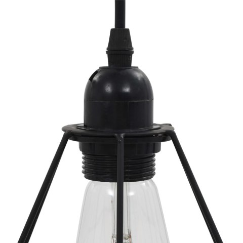 LAMPA SUFITOWA DIAMENTOWE KLOSZE CZARNA 3 ŻARÓWKI E27
