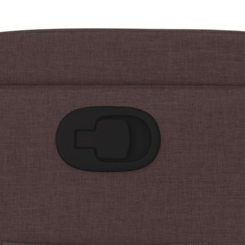 PODNOSZONY FOTEL ROZKŁADANY CIEMNOBRĄZOWY OBITY TKANINĄ