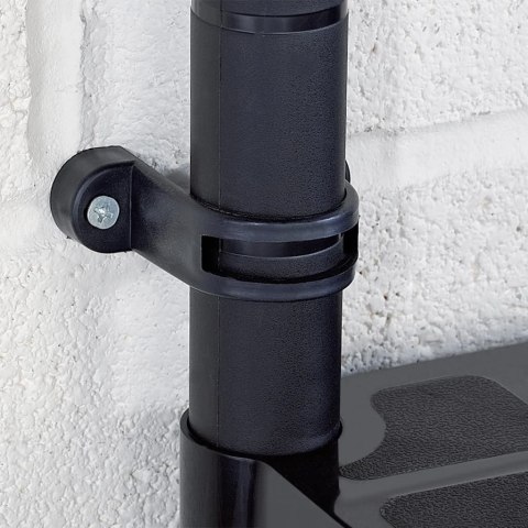 REGAŁ 4-POZIOMOWY CZARNY 244X30,5X130CM PLASTIKOWY