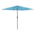 PARASOL OGRODOWY NA STALOWYM SŁUPKU NIEBIESKI 300X200X250CM