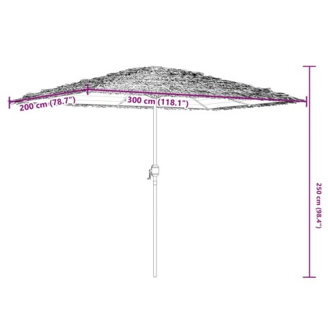 PARASOL OGRODOWY NA STALOWYM SŁUPKU NIEBIESKI 300X200X250CM