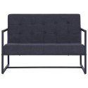 2-OSOBOWA SOFA Z PODŁOKIETNIKAMI CIEMNOSZARA STAL I TKANINA