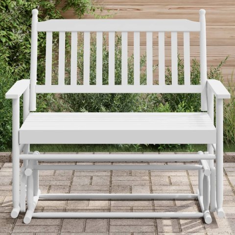 ŁAWKA BUJANA BIAŁA 118X70X104,5CM LITE DREWNO TOPOLOWE