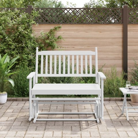 ŁAWKA BUJANA BIAŁA 118X70X104,5CM LITE DREWNO TOPOLOWE
