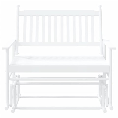 ŁAWKA BUJANA BIAŁA 118X70X104,5CM LITE DREWNO TOPOLOWE