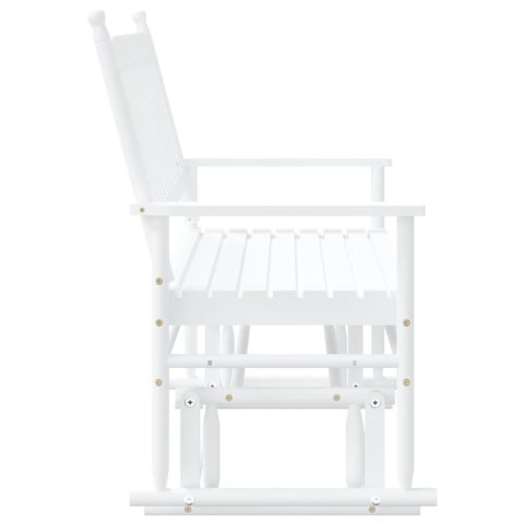 ŁAWKA BUJANA BIAŁA 118X70X104,5CM LITE DREWNO TOPOLOWE