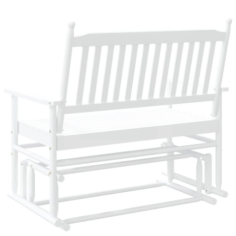 ŁAWKA BUJANA BIAŁA 118X70X104,5CM LITE DREWNO TOPOLOWE