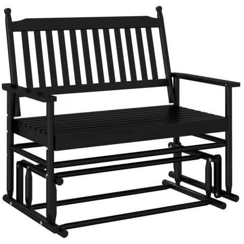ŁAWKA BUJANA CZARNA 118X70X104,5CM LITE DREWNO TOPOLOWE