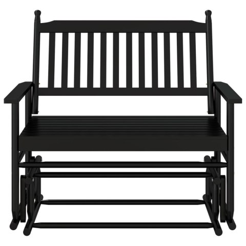 ŁAWKA BUJANA CZARNA 118X70X104,5CM LITE DREWNO TOPOLOWE