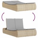 PODWÓJNA LEŻANKA Z PODUSZKAMI BEŻOWA POLIRATTAN
