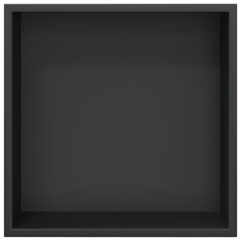 WNĘKA PRYSZNICOWA CZARNA MATOWA 32X32X9CM STAL NIERDZEWNA