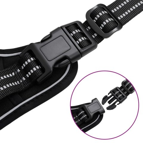 SZELKI DLA PSA ZE SMYCZĄ I OBROŻĄ REGULOWANE CZARNE S