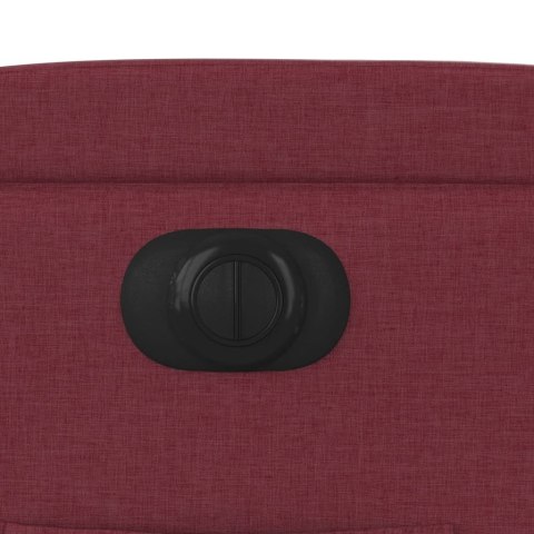 ELEKTRYCZNY FOTEL ROZKŁADANY WINNA CZERWIEŃ OBITY TKANINĄ