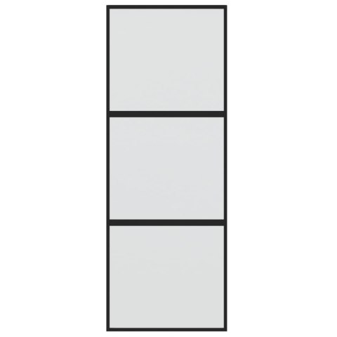 DRZWI PRZESUWNE CZARNE 76X205CM SZKŁO HARTOWANE ALUMINIUM