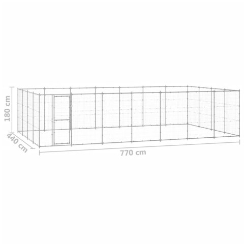 KOJEC ZEWNĘTRZNY DLA PSA STAL GALWANIZOWANA 33,88M²