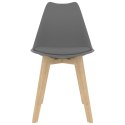KRZESŁA STOŁOWE 4 SZT. SZARE PLASTIKOWE