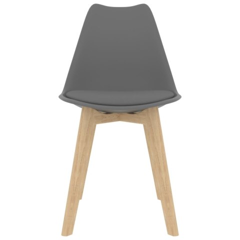 KRZESŁA STOŁOWE 4 SZT. SZARE PLASTIKOWE