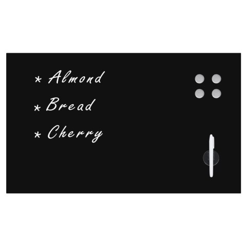 ŚCIENNA TABLICA MAGNETYCZNA SZKLANA CZARNA 100X 60CM