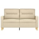 2-OSOBOWA SOFA KREMOWA 120CM TAPICEROWANA TKANINĄ