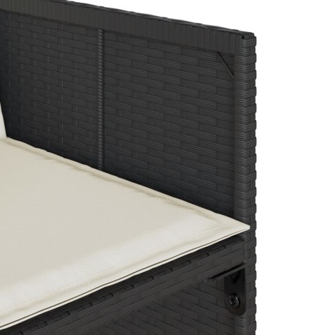 13-CZ. ZESTAW MEBLI DO OGRODU PODUSZKI CZARNY RATTAN PE