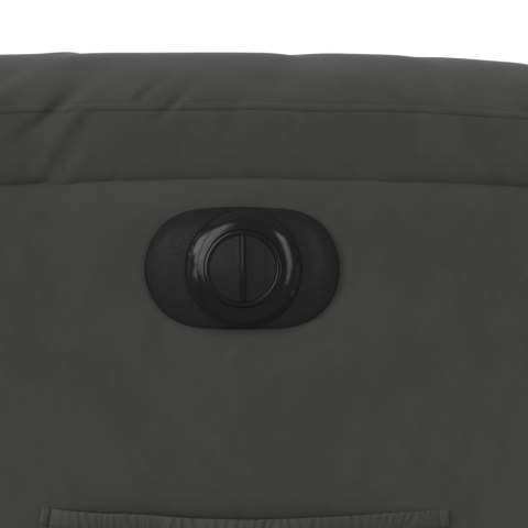 ROZKŁADANY FOTEL ELEKTRYCZNY CIEMNOSZARY OBITY MIKROFIBRĄ