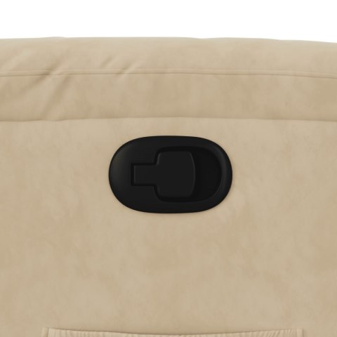 ROZKŁADANY FOTEL KREMOWY OBITY MIKROFIBRĄ