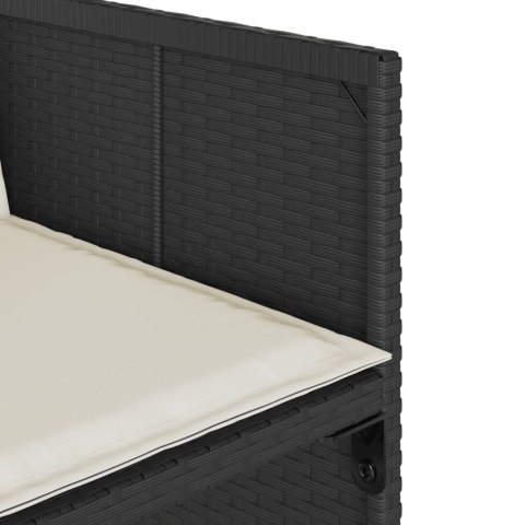 11-CZ. ZESTAW MEBLI DO OGRODU Z PODUSZKAMI CZARNY RATTAN PE