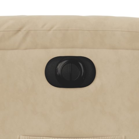 PODNOSZONY FOTEL ROZKŁADANY KREMOWY MIKROFIBRA