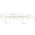 RAMA ŁÓŻKA BIAŁA LITE DREWNO SOSNOWE 180X 200CM