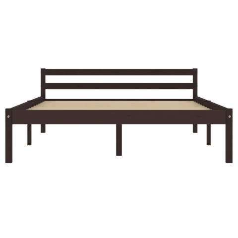 RAMA ŁÓŻKA CIEMNOBRĄZOWA LITE DREWNO SOSNOWE 120X 200CM