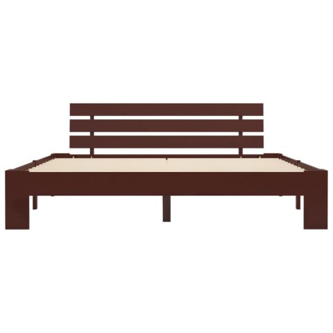 RAMA ŁÓŻKA CIEMNOBRĄZOWA LITE DREWNO SOSNOWE 180X 200CM