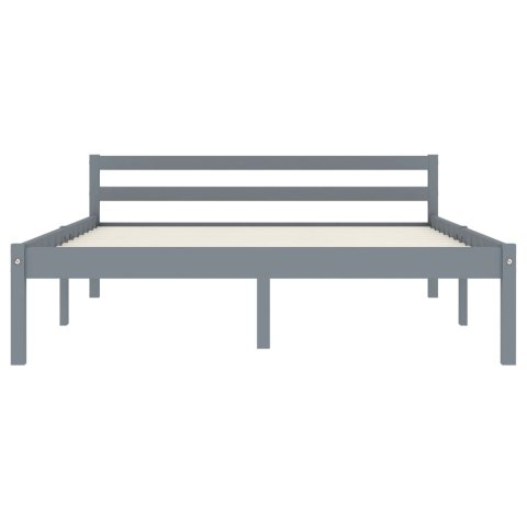 RAMA ŁÓŻKA SZARA LITE DREWNO SOSNOWE 140X 200CM