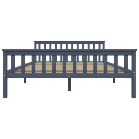 RAMA ŁÓŻKA SZARA LITE DREWNO SOSNOWE 160X 200CM